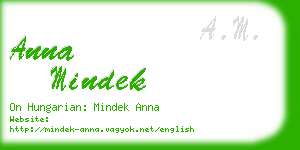 anna mindek business card